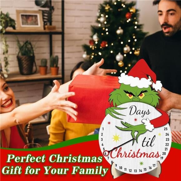 Wooden Christmas Countdown Calendar Sign, Advent Table Decor for Holiday Home - Picture 6 of 8